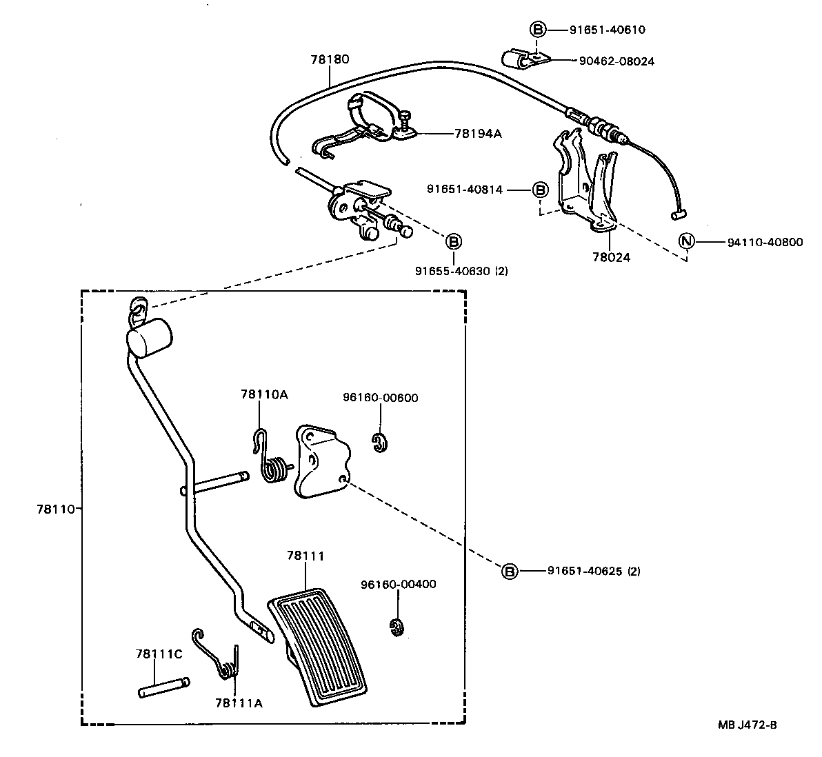 78183-20030 CLAMP, ACCELERATOR CONTROL CABLE product image