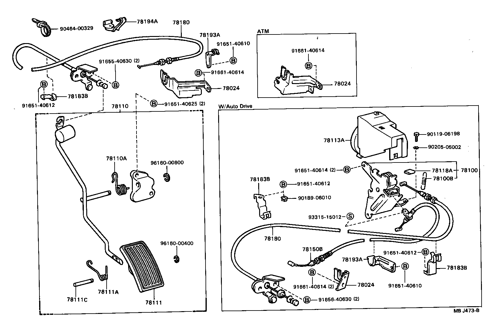 78150-20080 CABLE ASSY, ACCELERATOR AUTO DRIVE product image