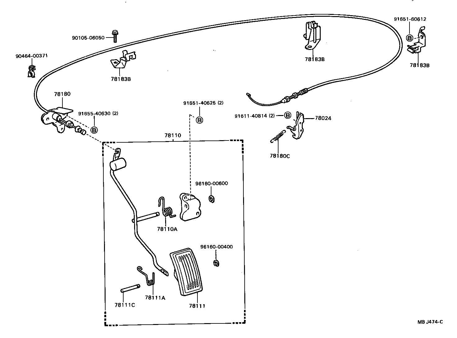 78183-20030 CLAMP, ACCELERATOR CONTROL CABLE product image