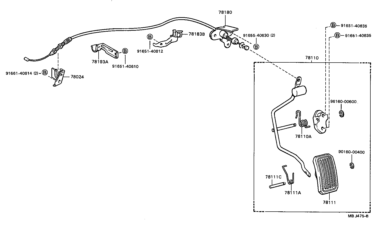 78183-20030 CLAMP, ACCELERATOR CONTROL CABLE product image