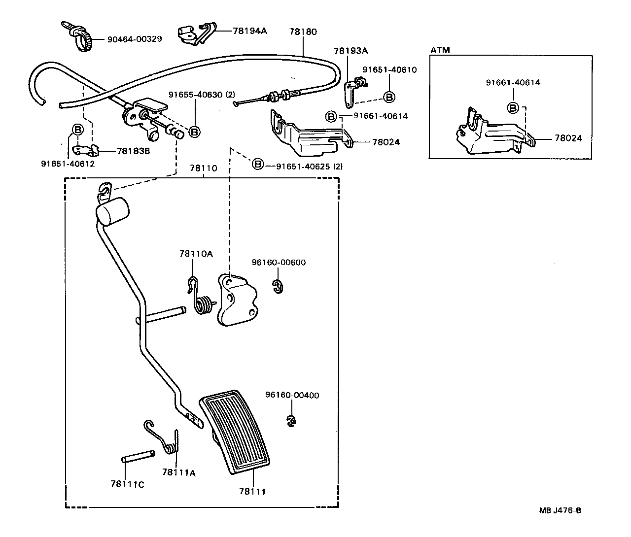 78183-20030 CLAMP, ACCELERATOR CONTROL CABLE product image