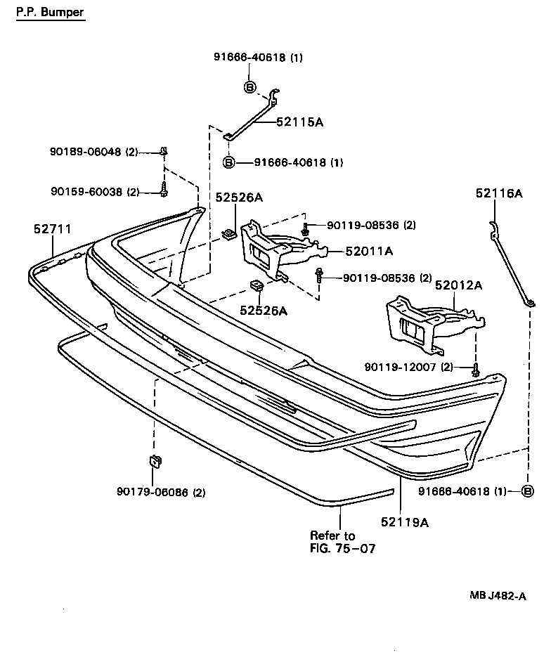 52116-20170 SUPPORT, FRONT BUMPER SIDE, LH product image