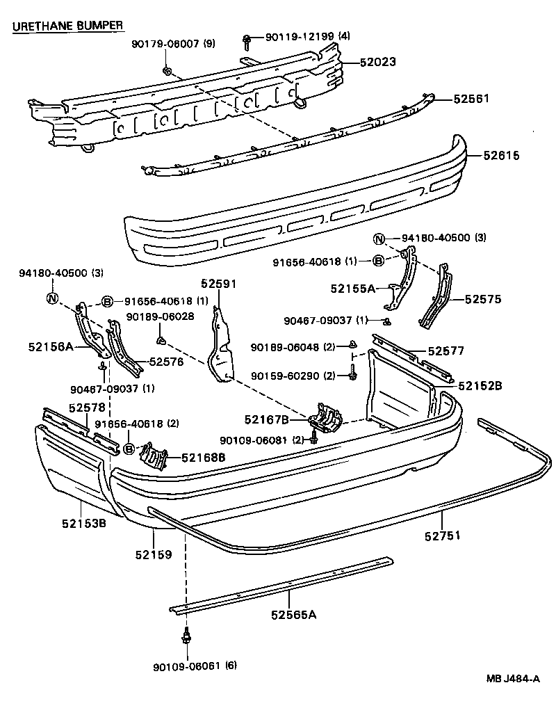 52575-20020 RETAINER, REAR BUMPER SIDE, RH product image