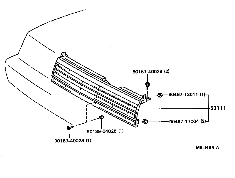 53100-20100 GRILLE, RADIATOR product image