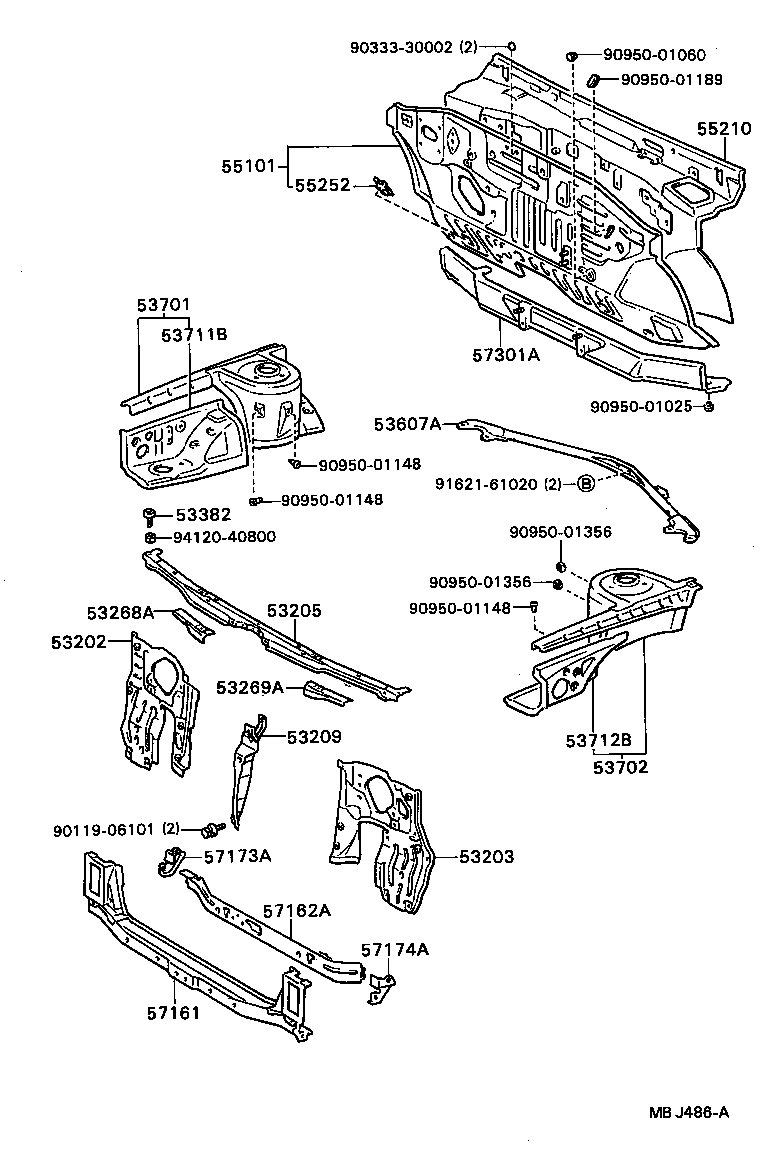 53702-20937 APRON SUB-ASSY, FRONT FENDER, LH product image