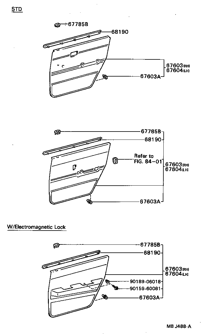 68114-20190 GLASS SUB-ASSY, REAR DOOR, LH product image