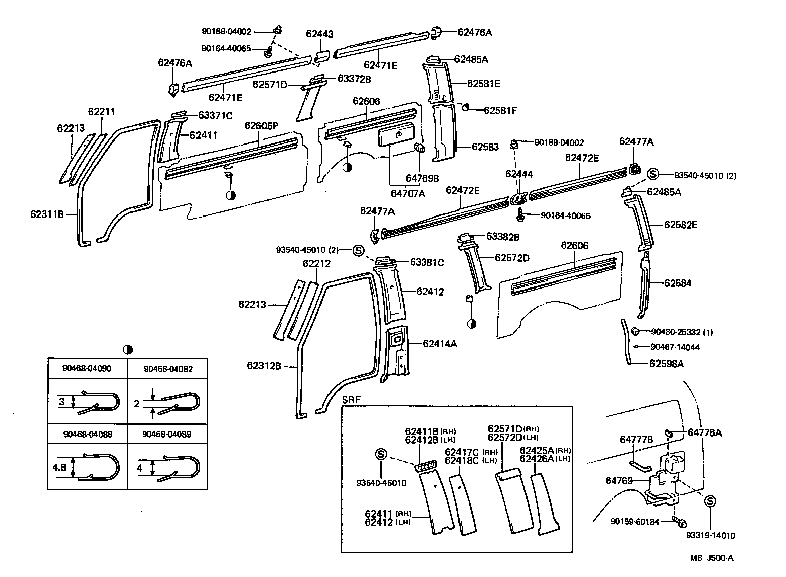 62228-95J00-08 GARNISH, QUARTER LOCK PILLAR, RH product image