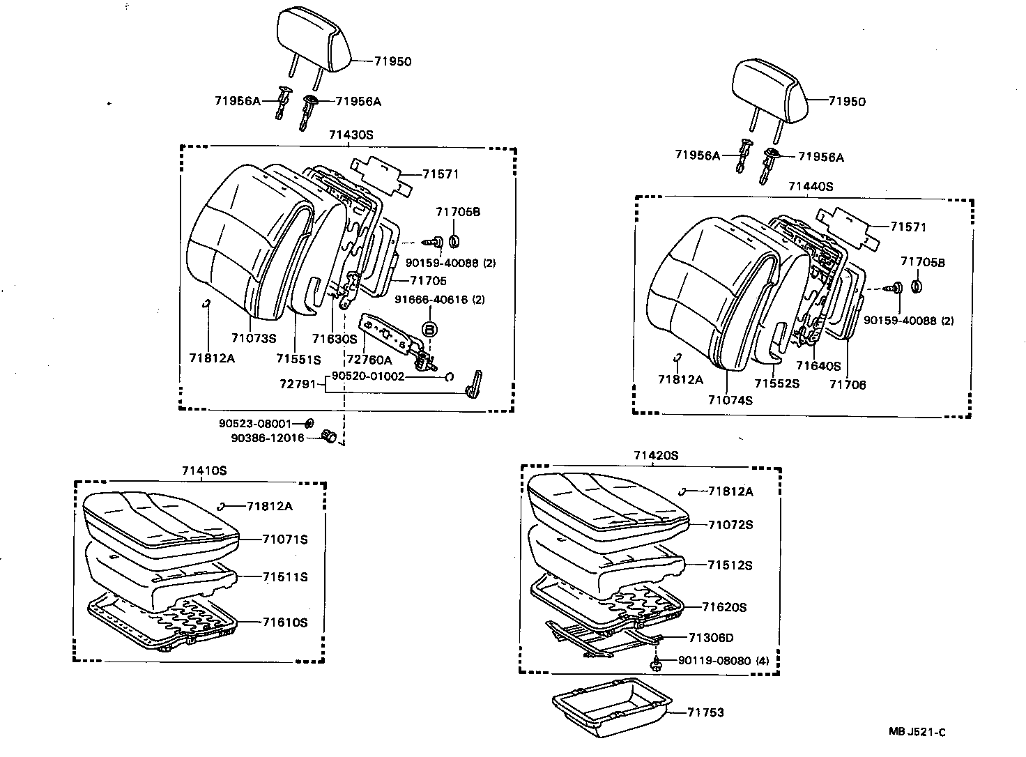 71640-20240 SPRING ASSY, FRONT SEAT BACK, LH(FOR SEPARATE TYPE) product image