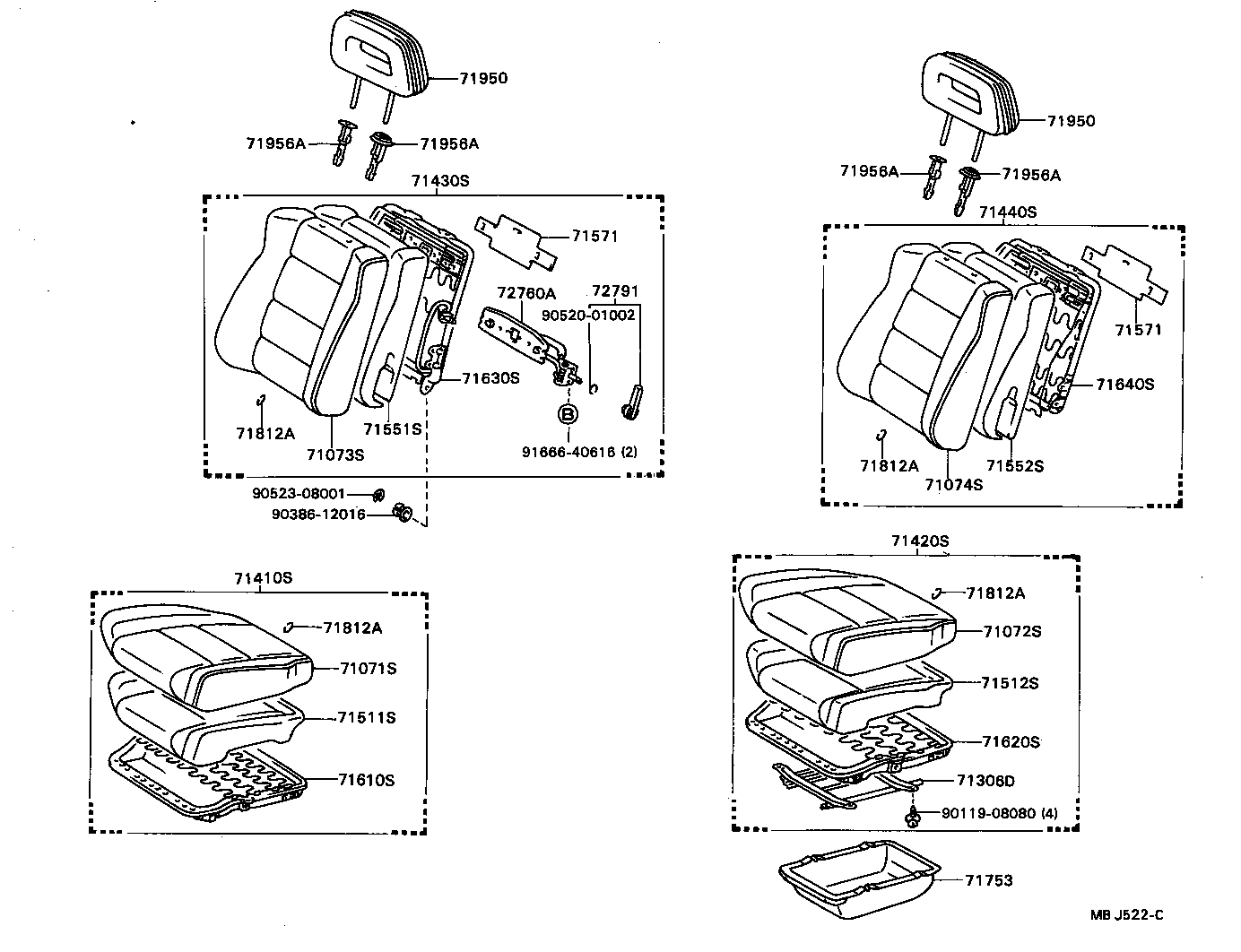71640-20240 SPRING ASSY, FRONT SEAT BACK, LH(FOR SEPARATE TYPE) product image