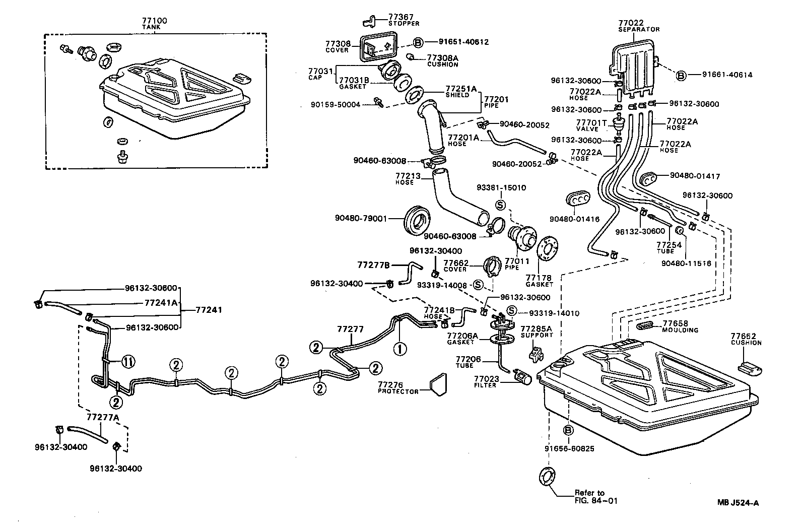 95332-06050 HOSE, FUEL(FOR FUEL EVAPORATIVE SEPARATOR) product image