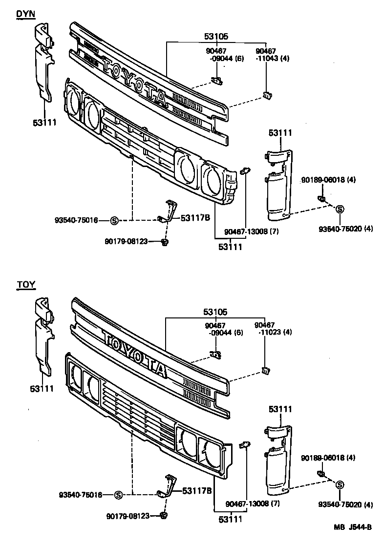 53111-95025 GRILLE, RADIATOR product image