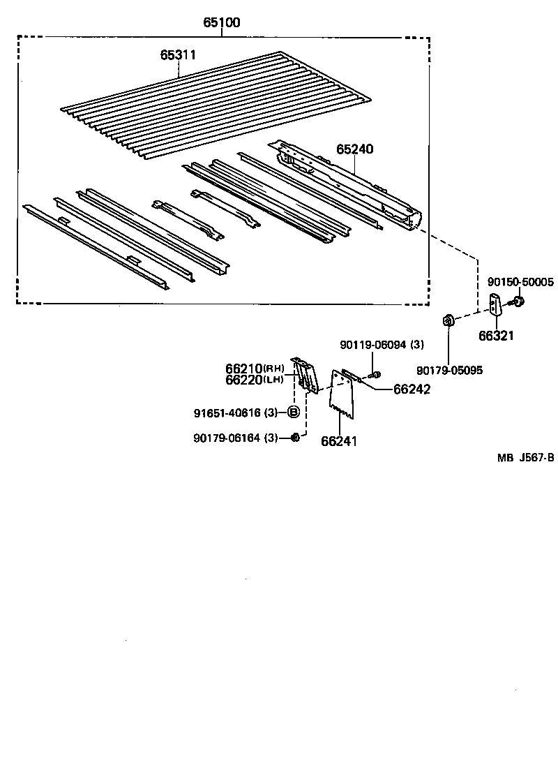 65024-95010 BRACKET SUB-ASSY, REAR CROSS SILL MOUNTING, LH product image