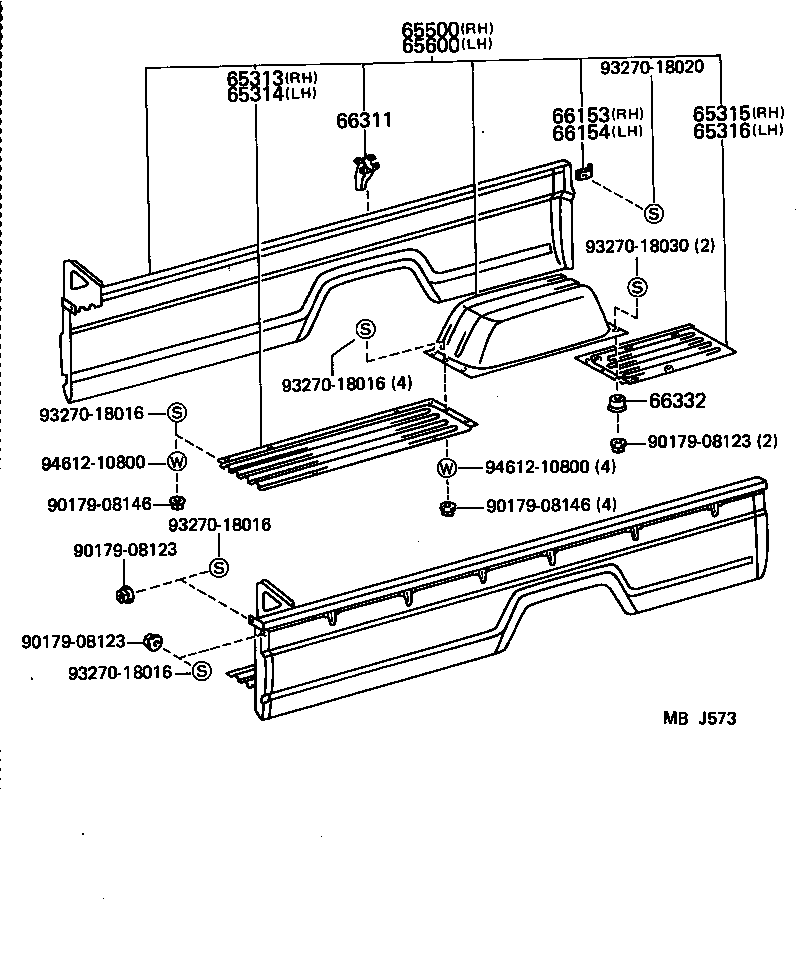 66110-95409 HINGE ASSY, SIDE GATE product image