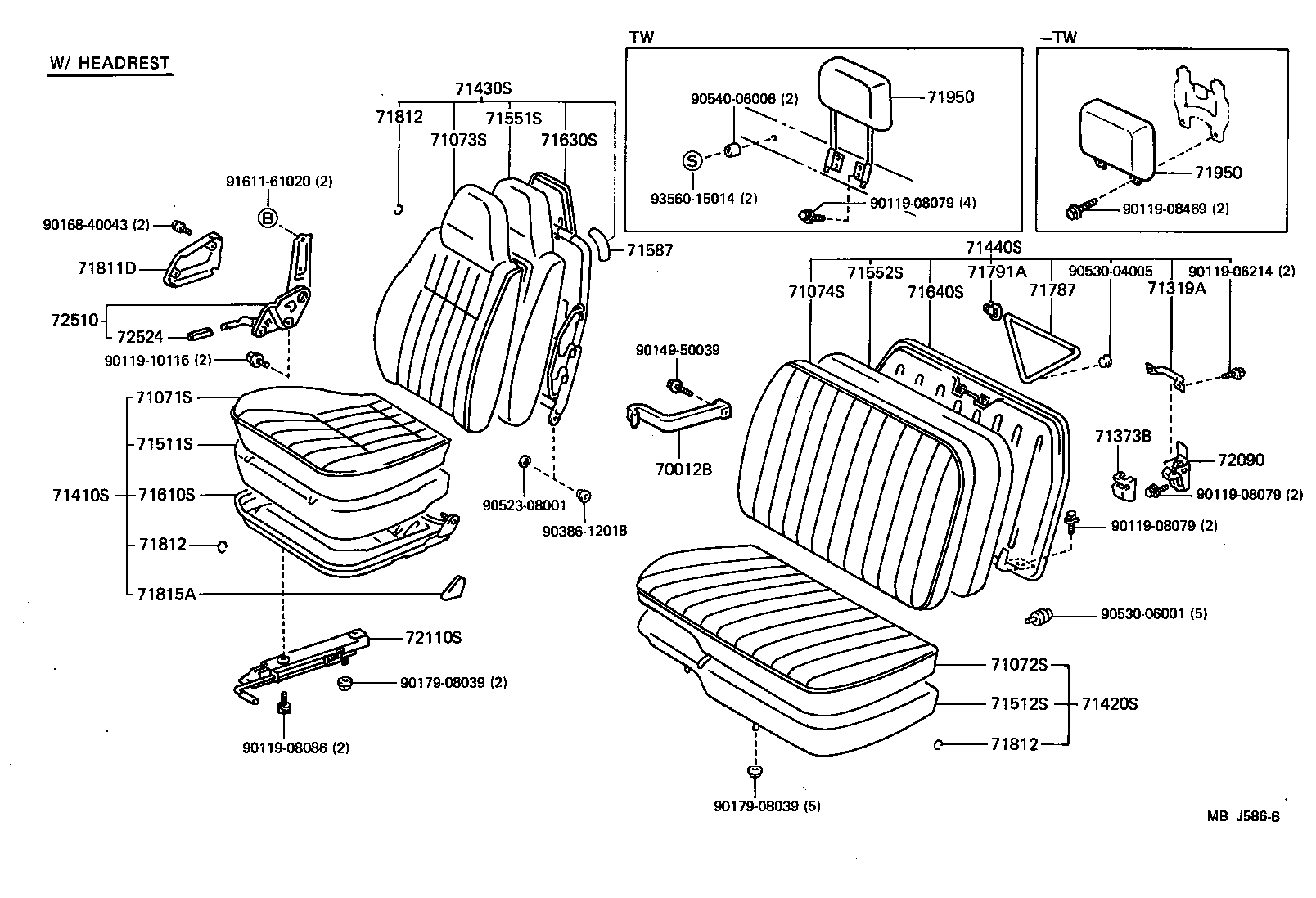71065-95010-04 COVER, REAR SEAT CUSHION (FOR BENCH TYPE) product image