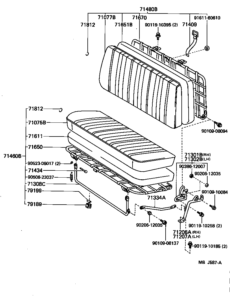 71065-95010-04 COVER, REAR SEAT CUSHION (FOR BENCH TYPE) product image