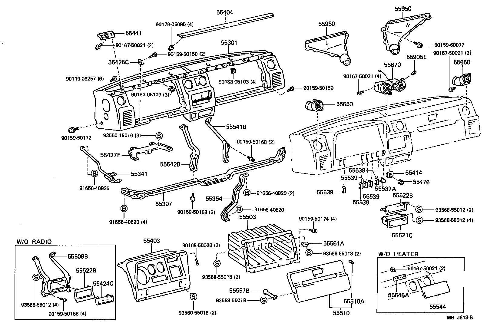 55306-95016 BRACE, INSTRUMENT PANEL, NO.1 product image
