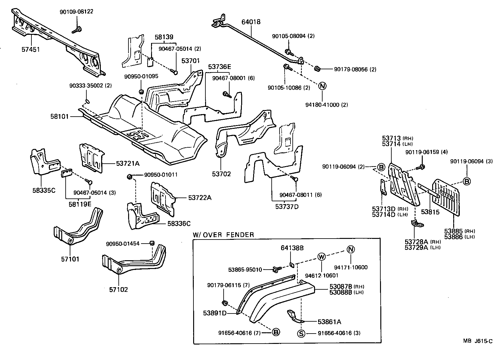 53728-95014 BRACKET, FENDER APRON, RH product image