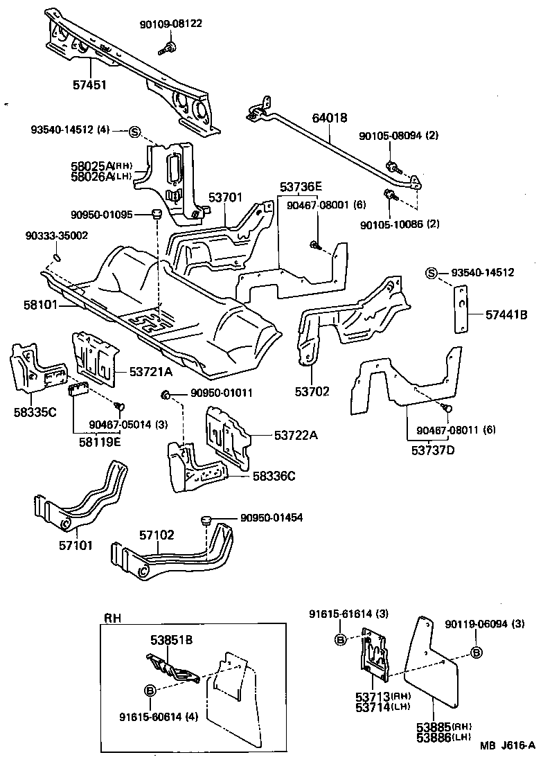 53728-95014 BRACKET, FENDER APRON, RH product image