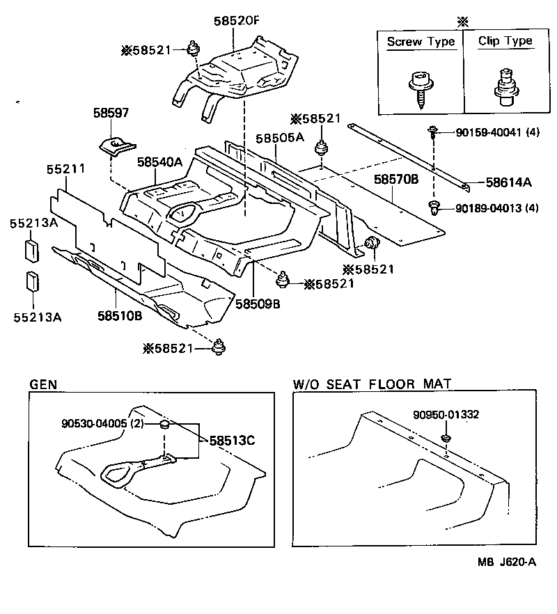 58540-95015-03 MAT ASSY, FRONT FLOOR, REAR NO.1 product image