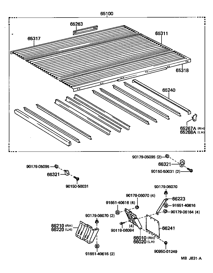 65024-95010 BRACKET SUB-ASSY, REAR CROSS SILL MOUNTING, LH product image
