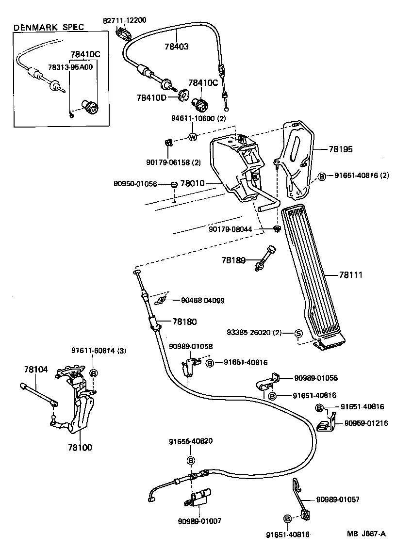 78304-95010 CABLE ASSY, CHOKE product image