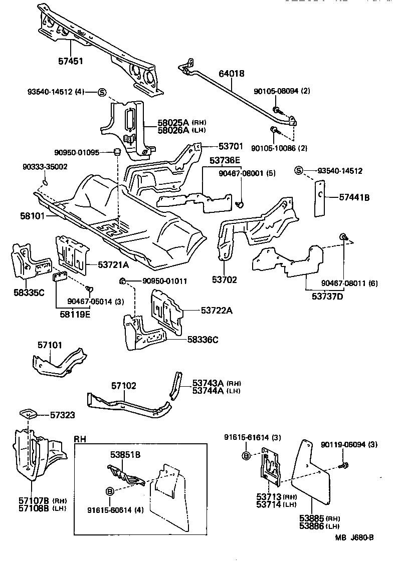 57408-95A05 MEMBER, FRONT FLOOR CROSS product image