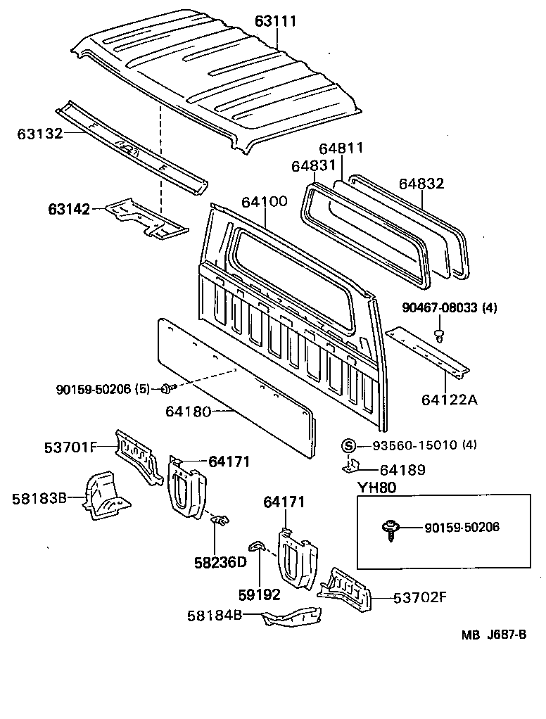63072-95401 DEFLECTOR SET, ROOF AIR product image