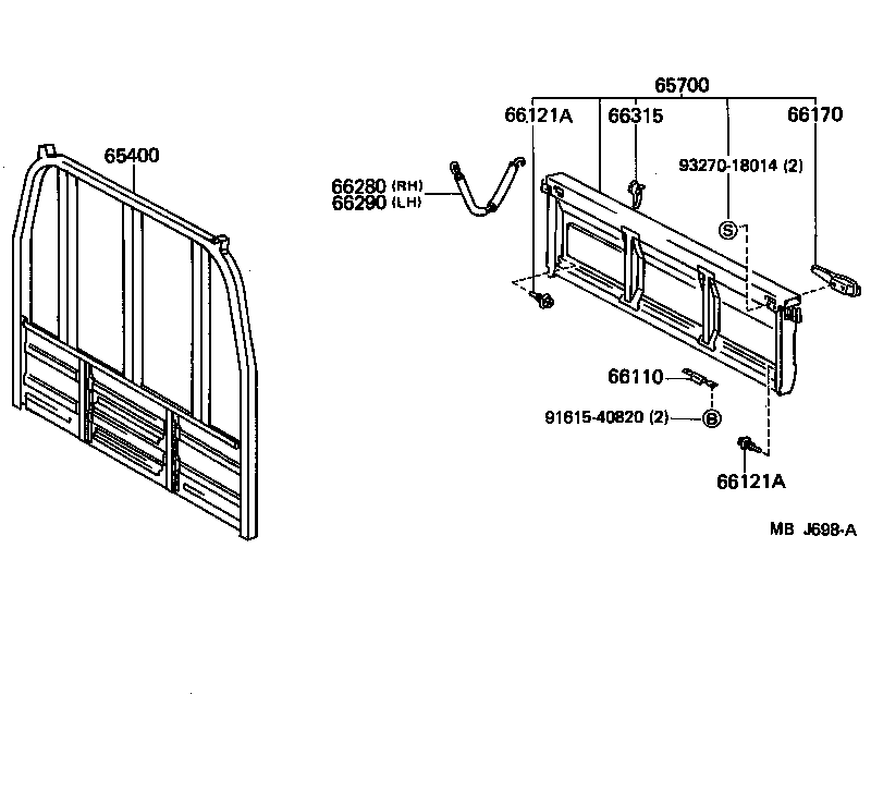 65400-92503 FRAME ASSY, REAR BODY GUARD product image