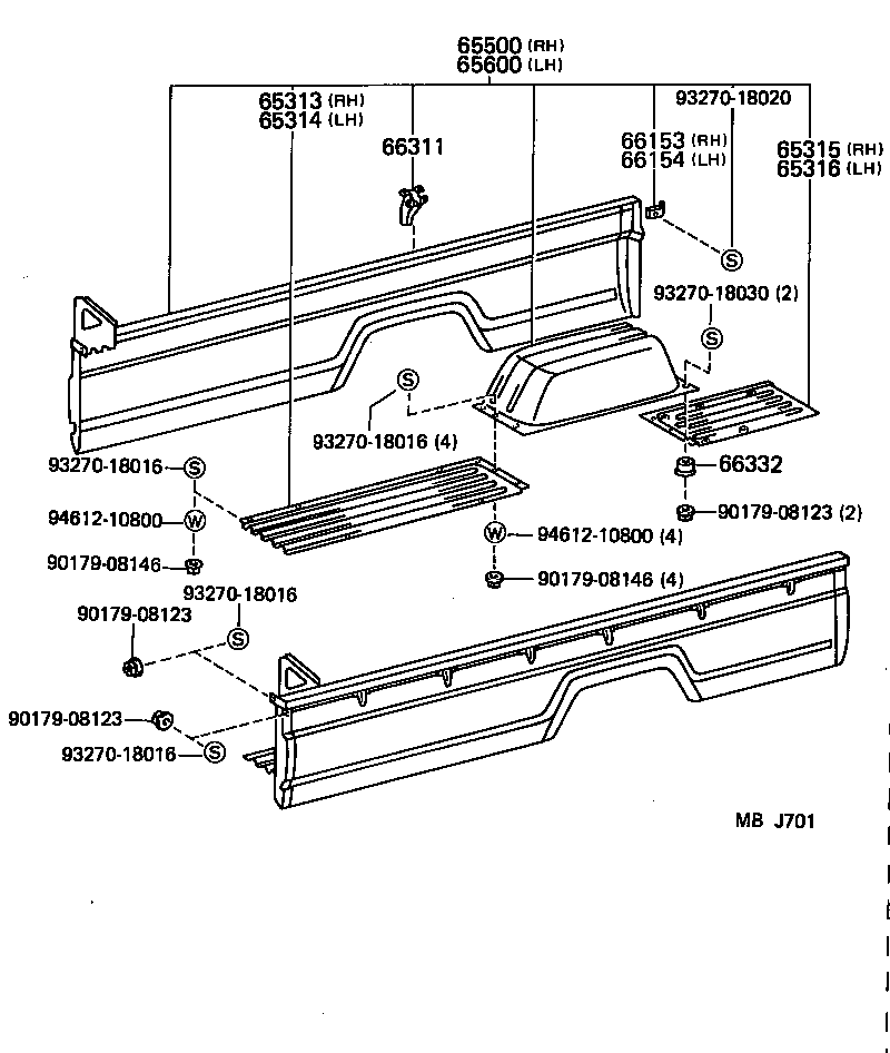66780-95013 SUPPORT SUB-ASSY, SIDE GATE, LH product image