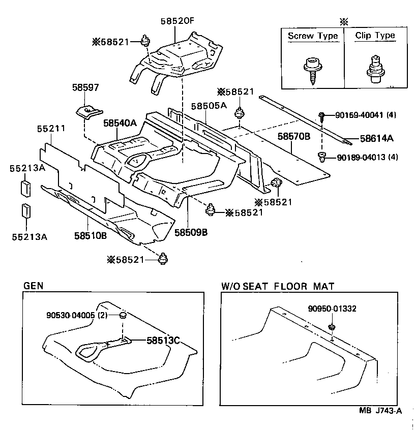 55213-95401 PAD, DASH PANEL SILENCER product image