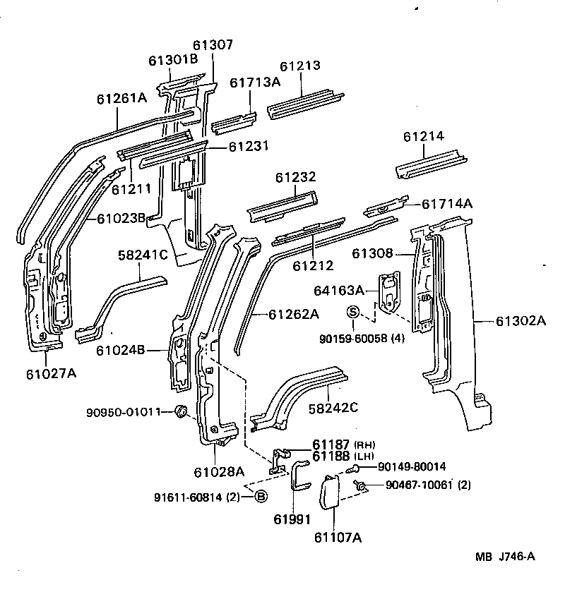 61023-95400 PILLAR SUB-ASSY, FRONT BODY, INNER RH product image