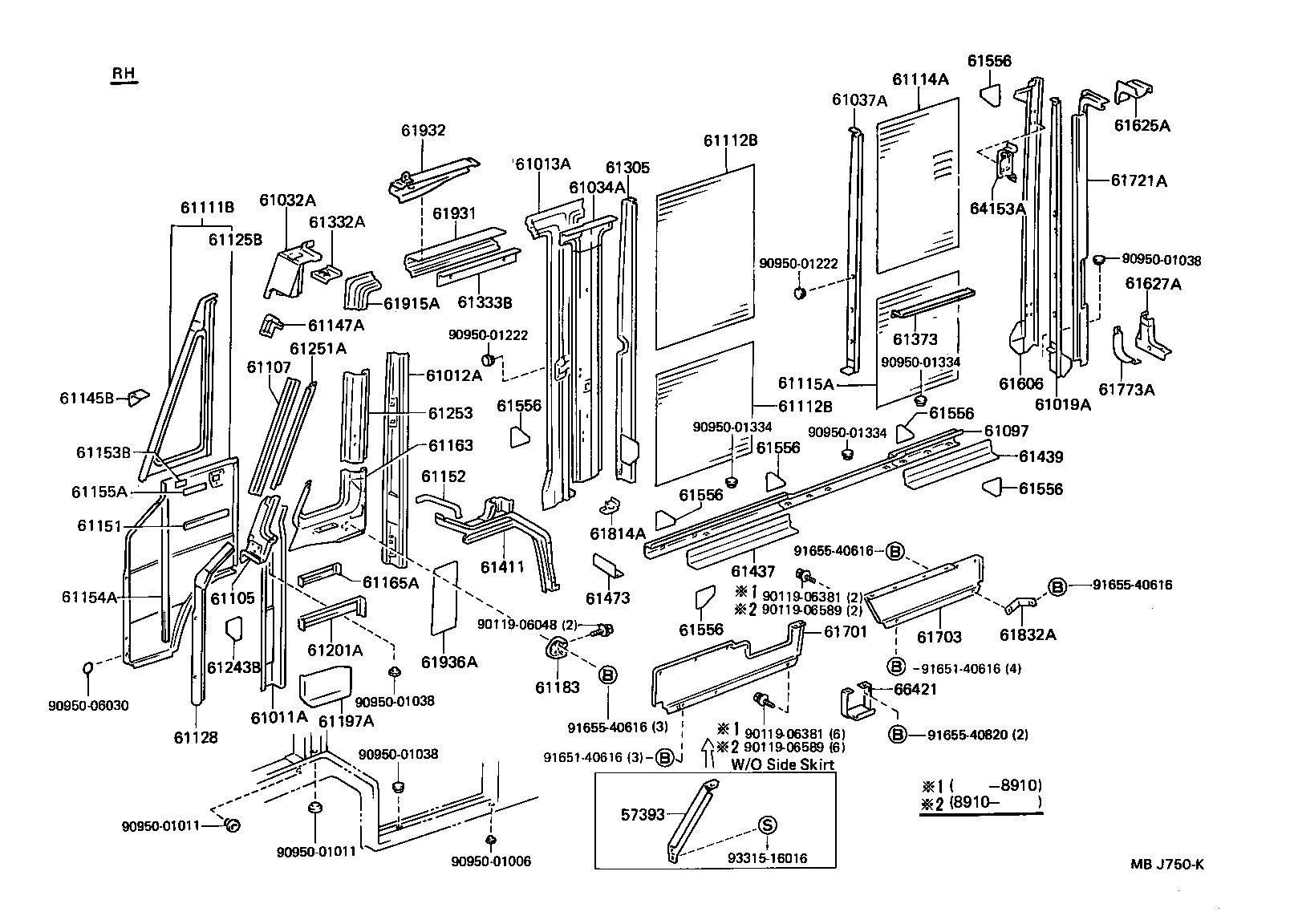 61014-26010 PILLAR SUB-ASSY, NO.4 RH product image