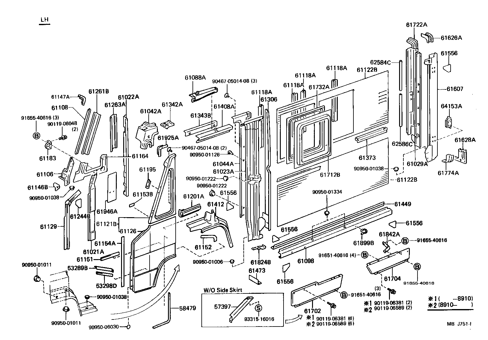 61014-26010 PILLAR SUB-ASSY, NO.4 RH product image