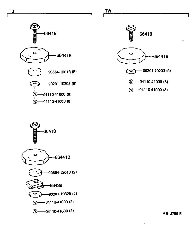66441-95A01 SHIM, MOUNTING, NO.1 product image
