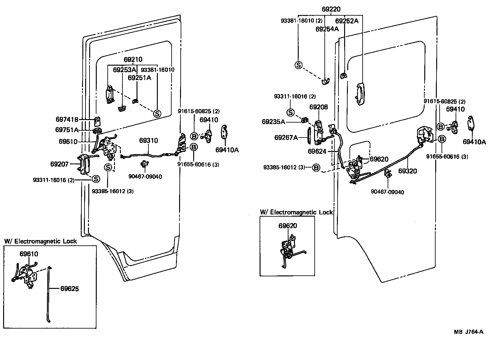69310-90D02 LOCK ASSY, FRONT DOOR, RH product image