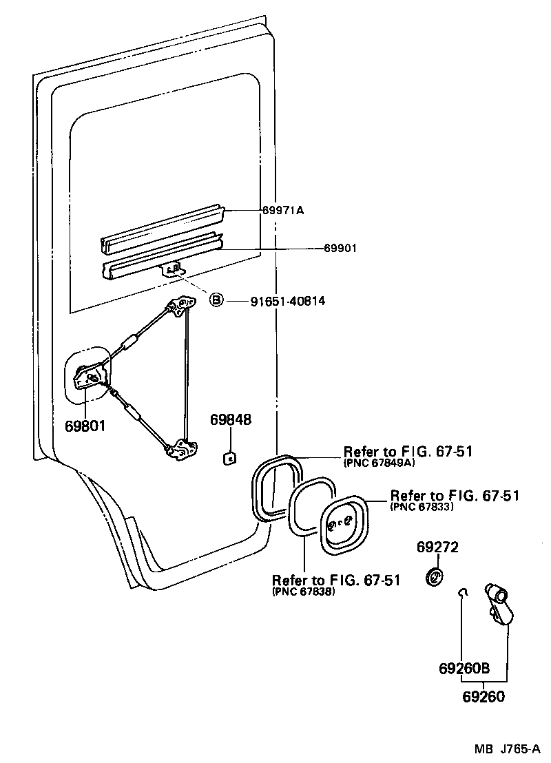 69901-90D00 CHANNEL SUB-ASSY, FRONT DOOR GLASS, RH product image