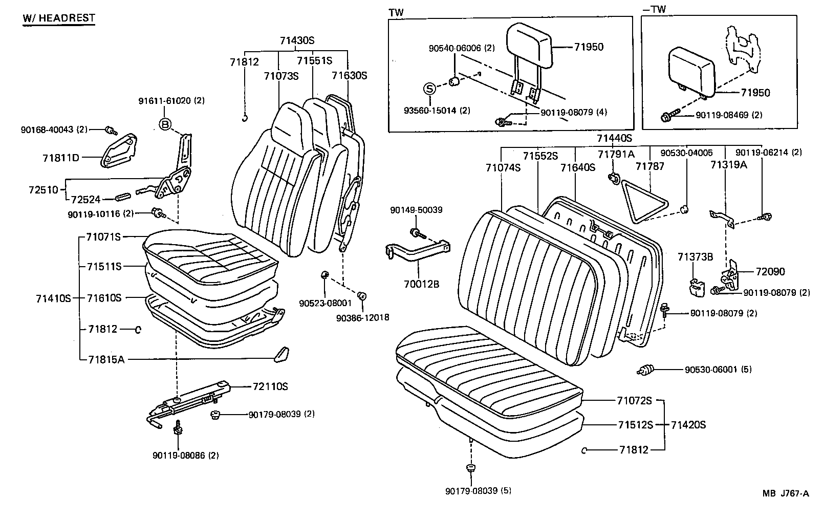 71012-95412 SPRING ASSY, FRONT SEAT CUSHION, LH(FOR SEPARATE TYPE) product image