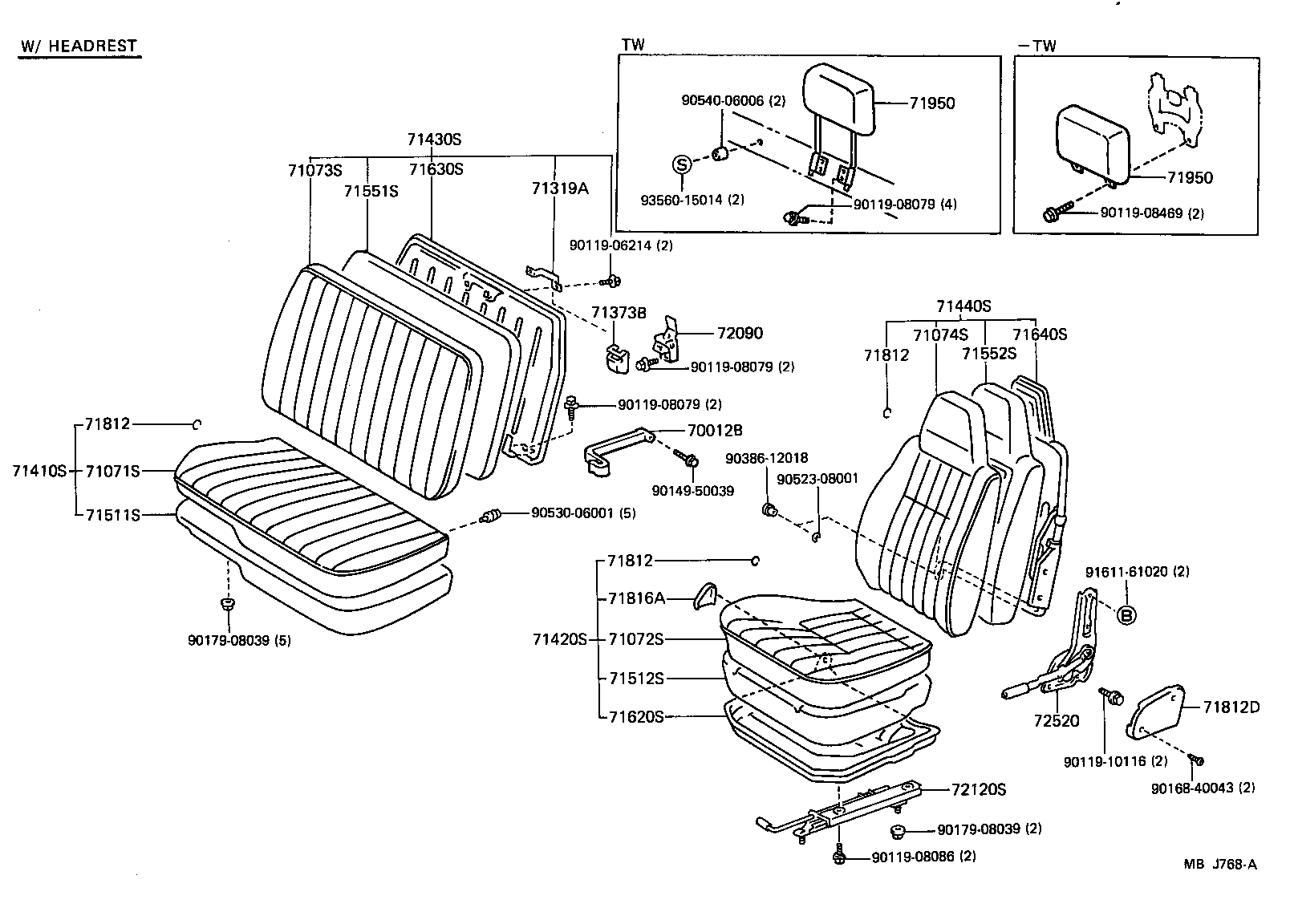 71012-95412 SPRING ASSY, FRONT SEAT CUSHION, LH(FOR SEPARATE TYPE) product image