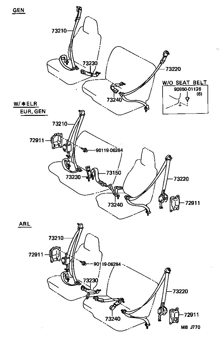 73223-95400 COVER, SEAT BELT RETRACTOR product image