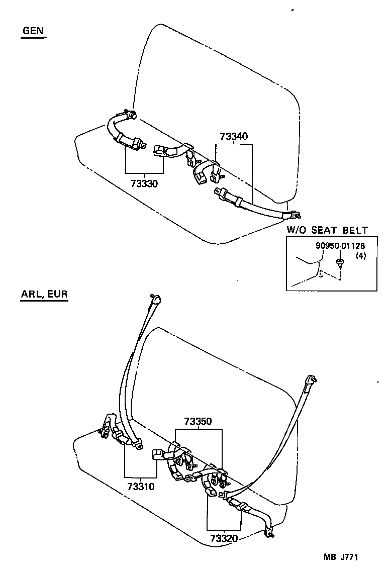 73223-95400 COVER, SEAT BELT RETRACTOR product image