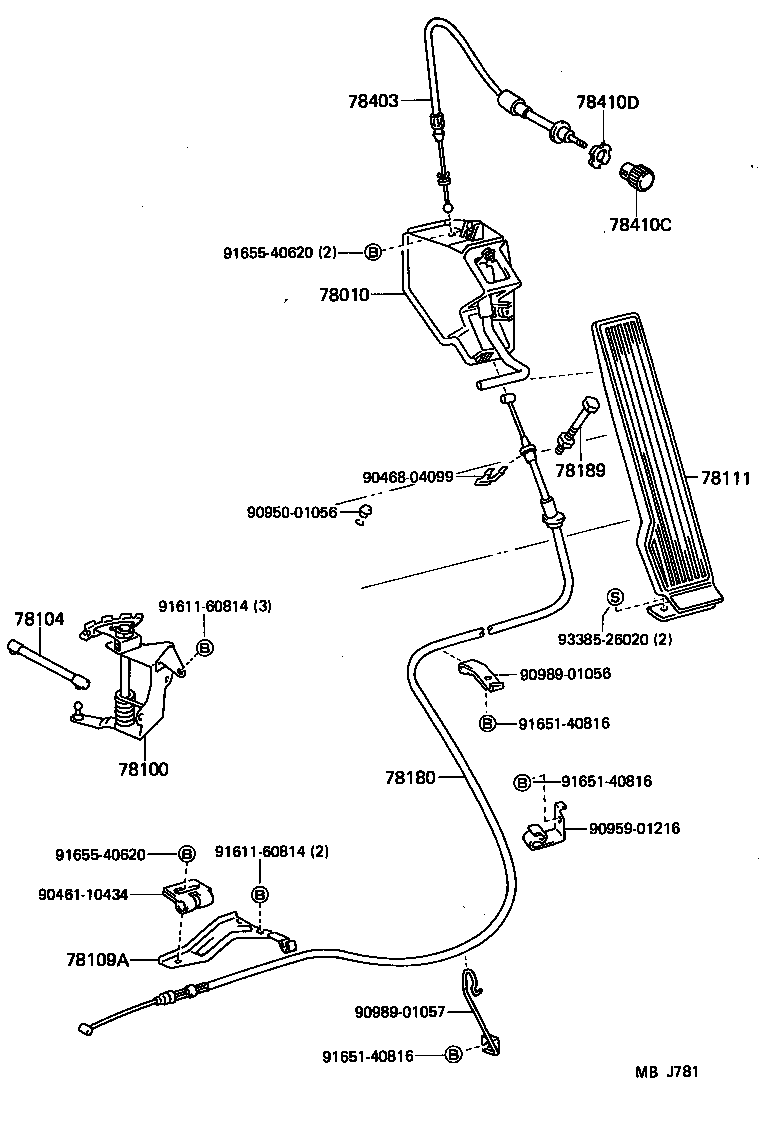 78110-95014 PEDAL, ACCELERATOR product image
