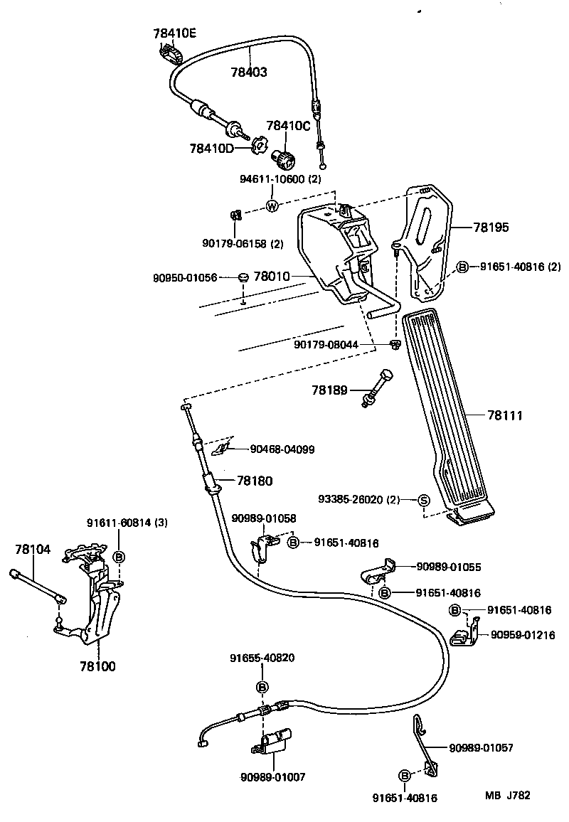 78110-95014 PEDAL, ACCELERATOR product image