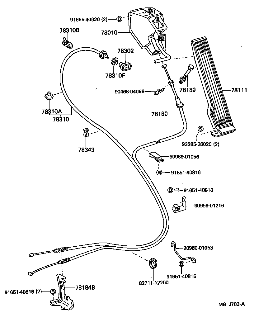 78110-95014 PEDAL, ACCELERATOR product image