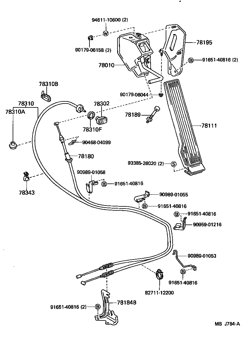 78110-95014 PEDAL, ACCELERATOR product image