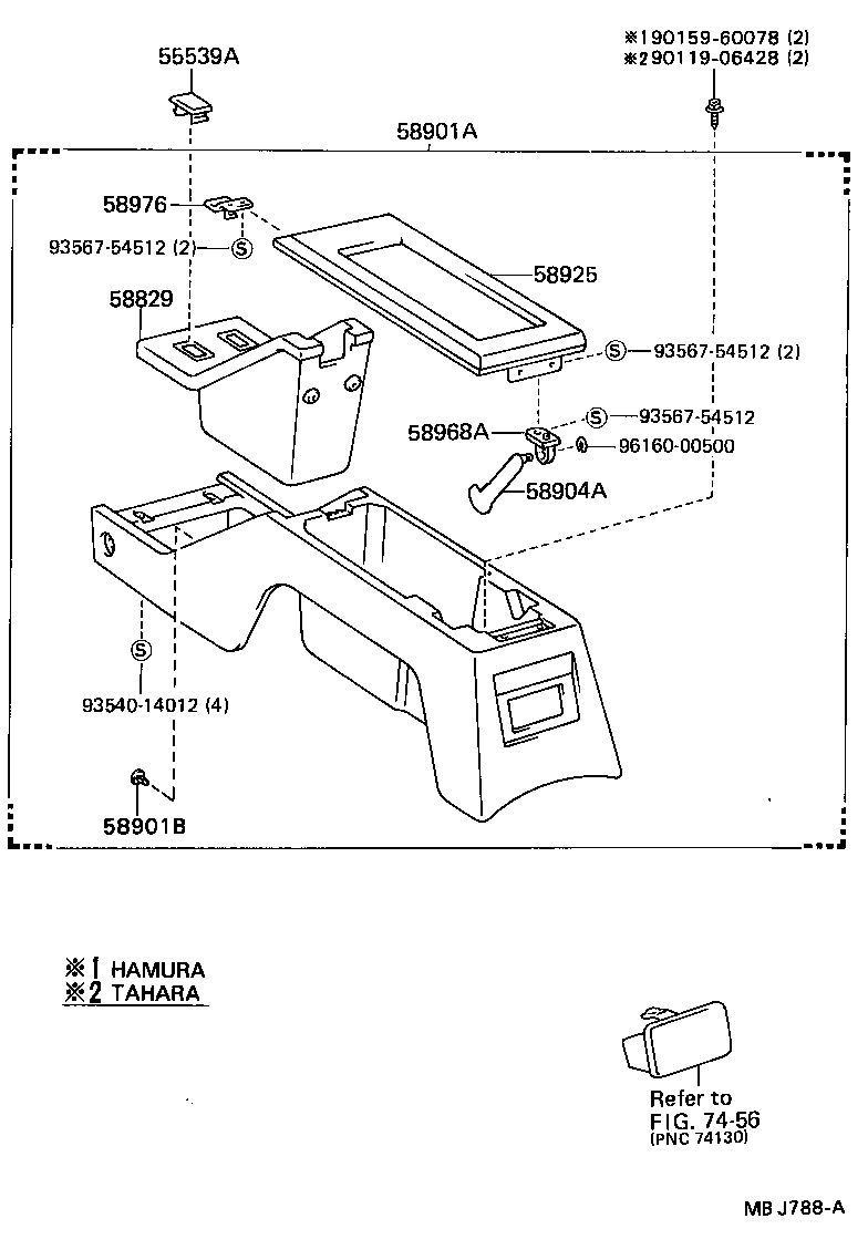 58991-89102 BRACKET, CONSOLE BOX MOUNTING, UPPER product image
