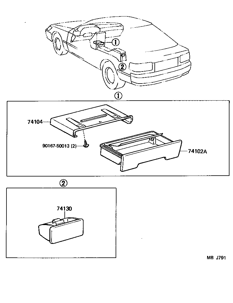 74102-20120-04 RECEPTACLE ASSY, FRONT ASH product image
