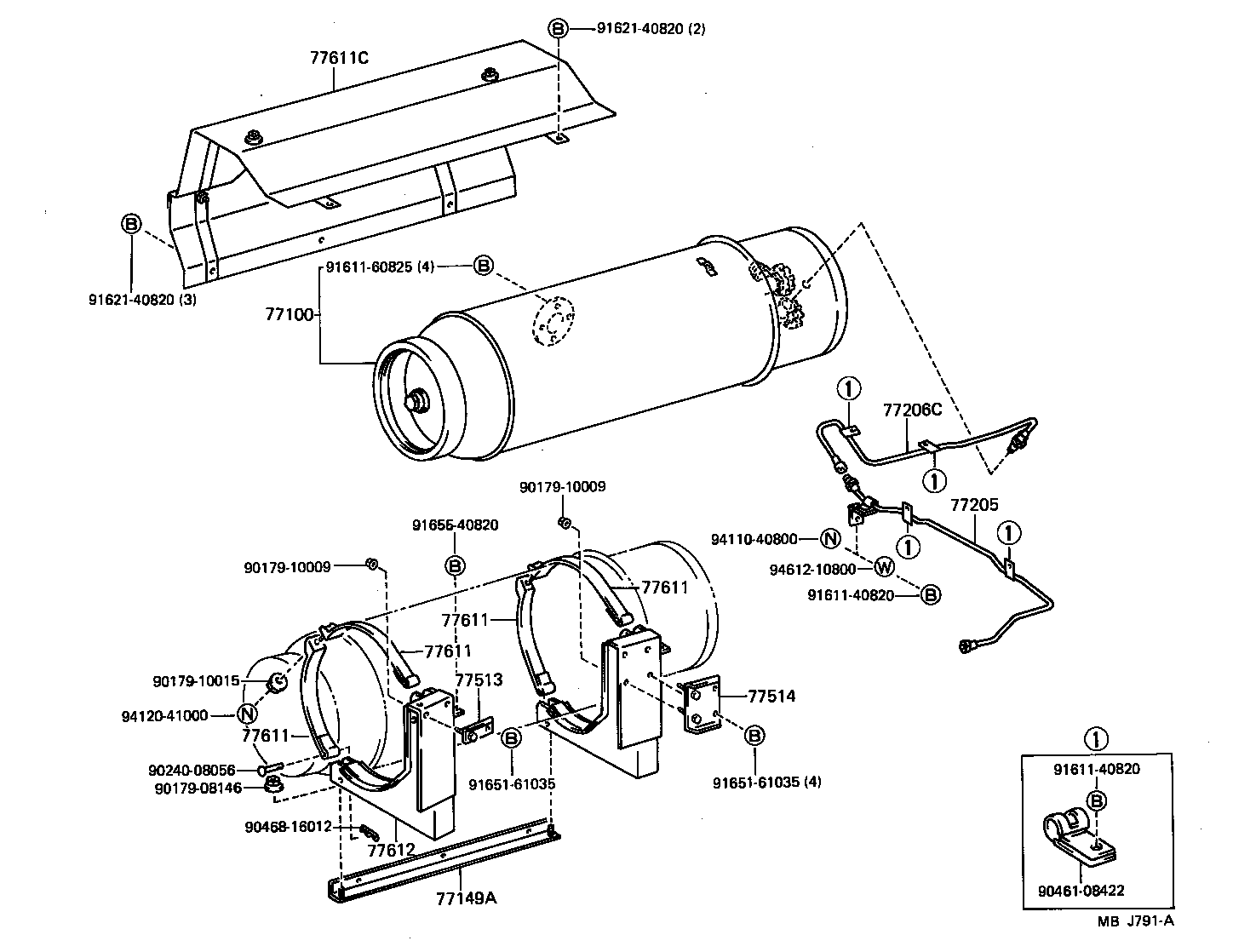 77017-25080 TUBE SUB-ASSY, FUEL AND EVAPORATION VENT product image