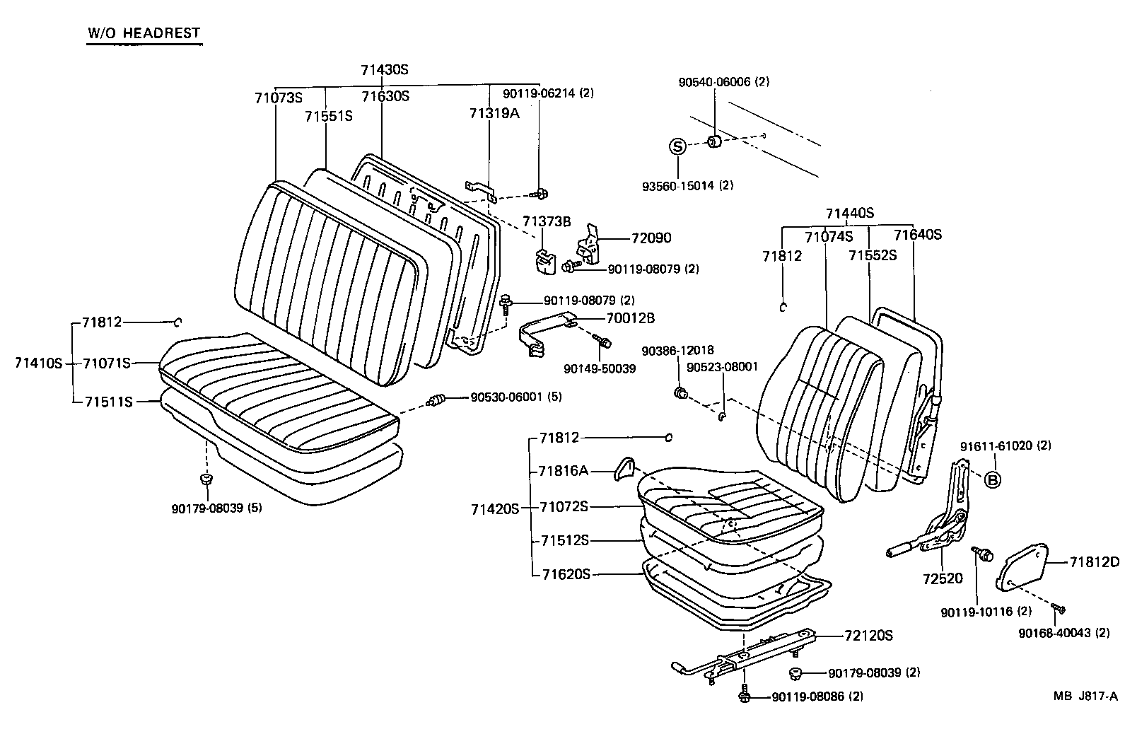 71012-95412 SPRING ASSY, FRONT SEAT CUSHION, LH(FOR SEPARATE TYPE) product image