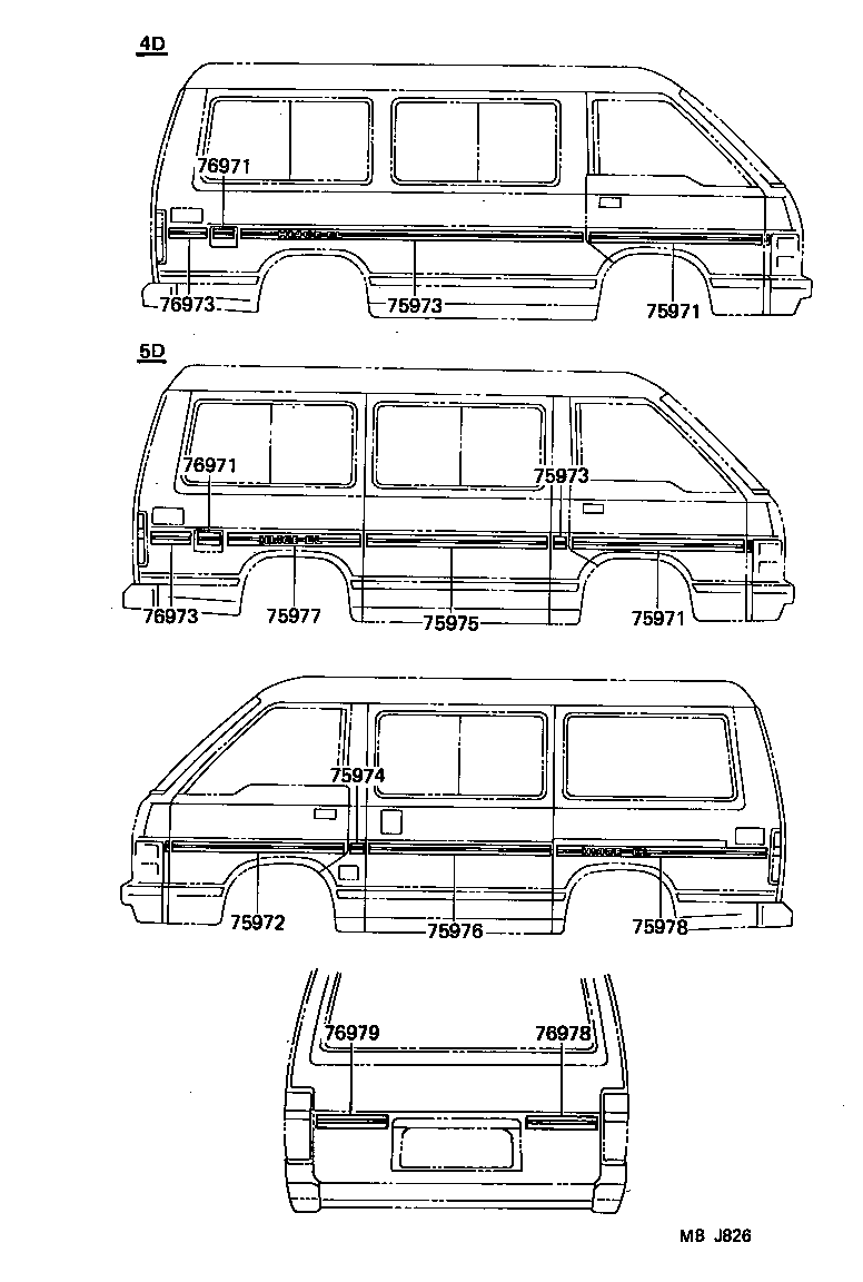 75995-95J02 STRIPE, SIDE MARK, RH NO.2 product image
