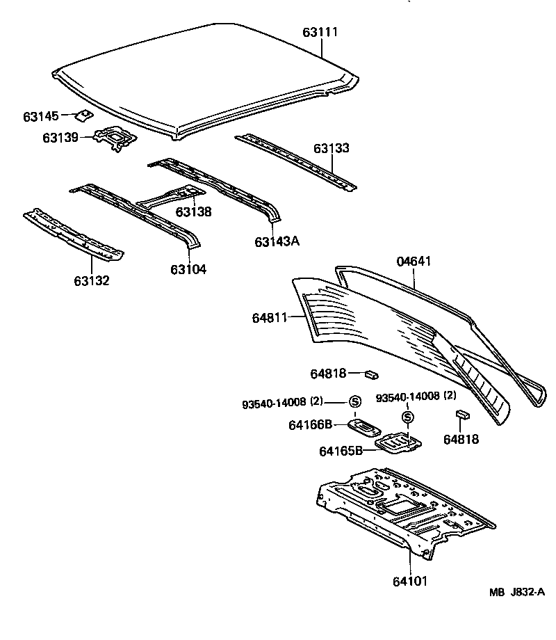 63111-30160 PANEL, ROOF product image